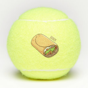 Burrito cartoon illustration tennis balls