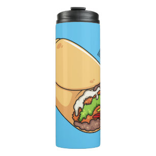 Burrito cartoon illustration  thermal tumbler