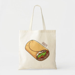 Burrito cartoon illustration  tote bag