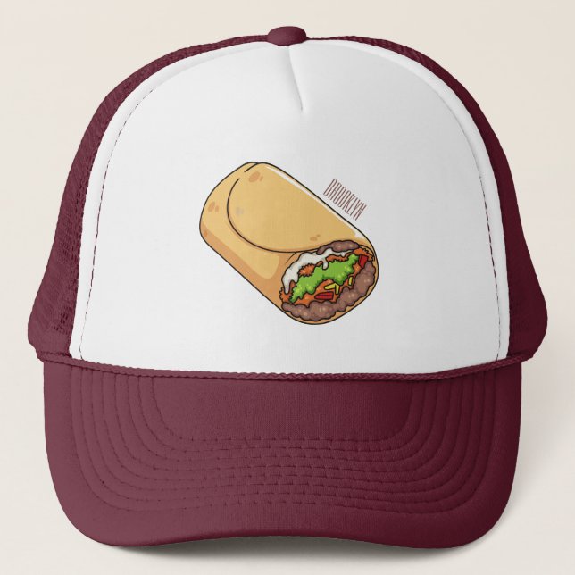 Burrito cartoon illustration  trucker hat (Front)