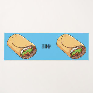 Burrito cartoon illustration  yoga mat