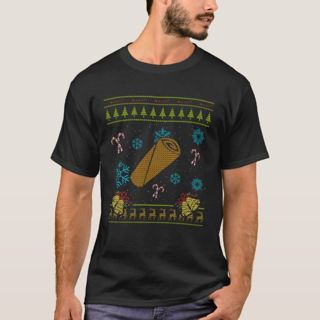 Burrito Christmas Sweater Shirt Mexican Food Shirt (Front)