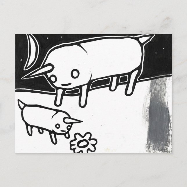 burrito unicorns basking in the peaceful moonlight postcard (Front)