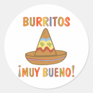 BURRITOS CLASSIC ROUND STICKER