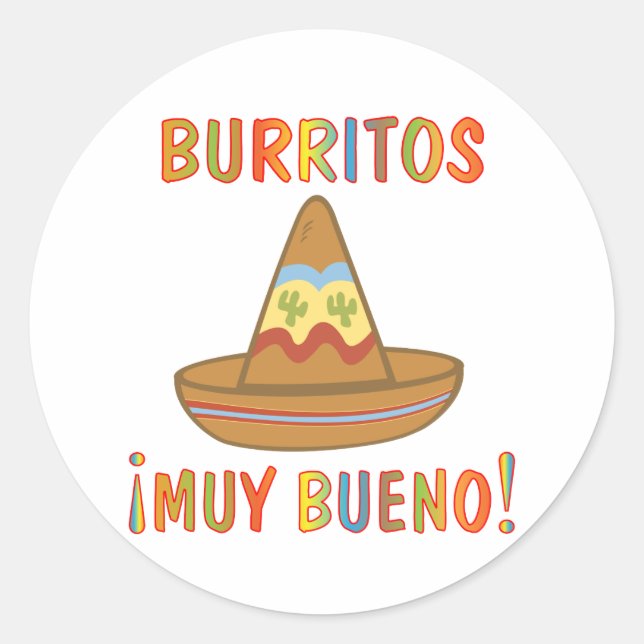 BURRITOS CLASSIC ROUND STICKER (Front)