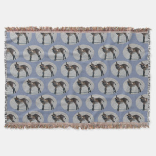 Burro Frenzy Throw Blanket (Blue)