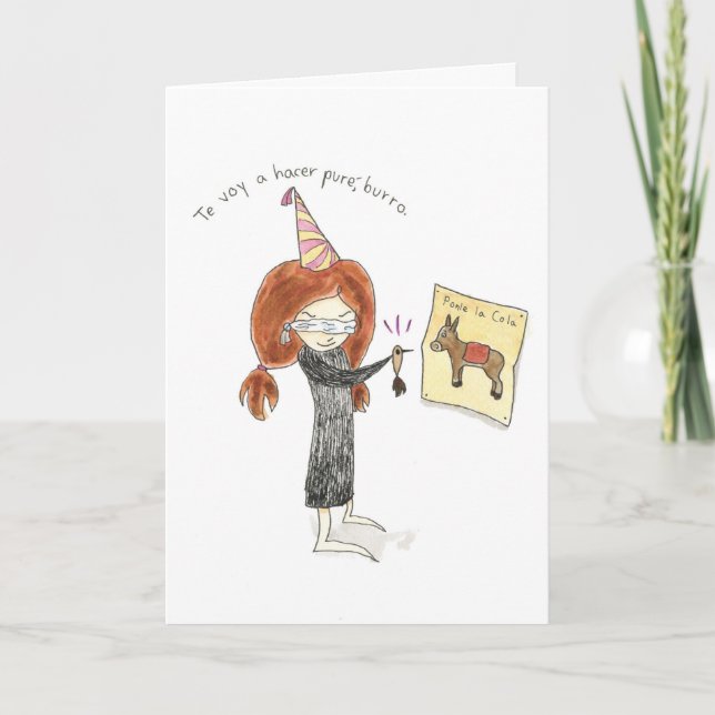 Burro Tarjeta de Cumpleaños Card (Front)