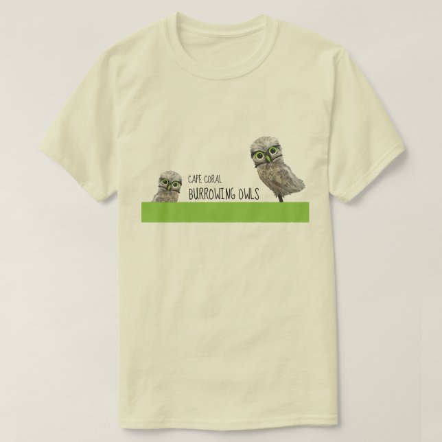 Burrowing Owl Art T-Shirt (Design Front)