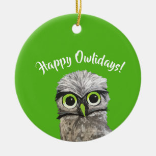 Burrowing Owl Holidays Ceramic Tree Decoration
