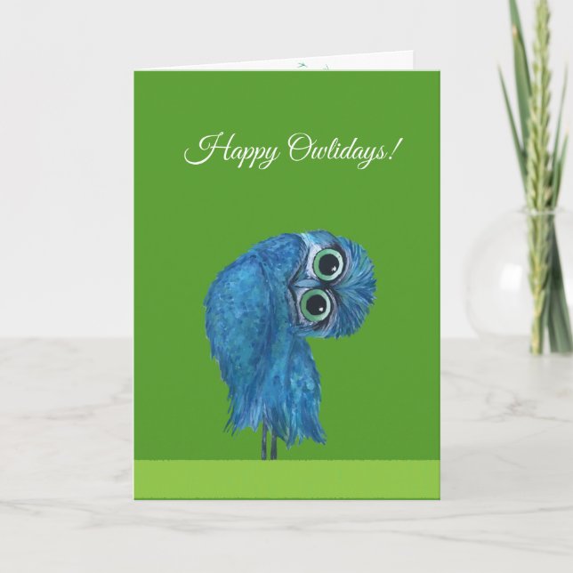Burrowing Owl Holidays Holiday Card (Front)
