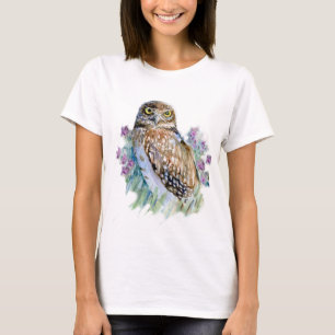 Burrowing owl in lavender T-Shirt