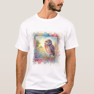 Burrowing Owl in Watercolor 051124AREF111 - Waterc T-Shirt