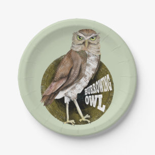 Burrowing owl paper plate