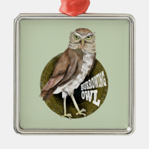 Burrowing owl shoco metal tree decoration