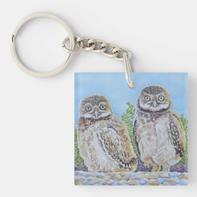 Burrowing Owlets Key Ring (Front)