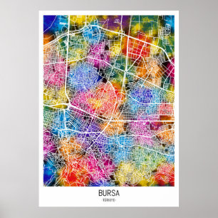 Bursa Türkiye City Map Poster