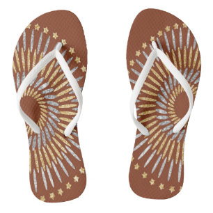 Burst Design with Faux Silver & Gold Flip Flops
