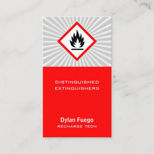 Burst Into Flames (flammable) Business Card (Front)