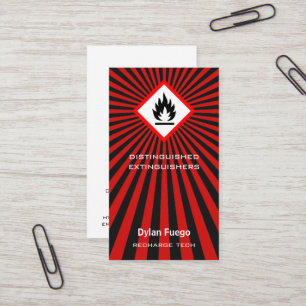 Burst Into Flames flammable symbol design Business Card