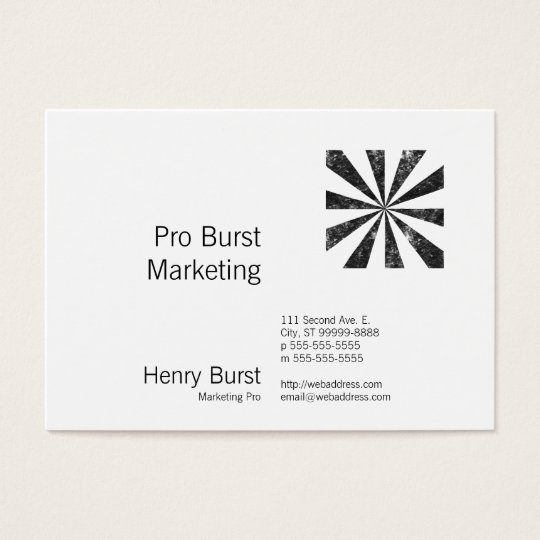 Burst (Letterpress Style Background) Business Card