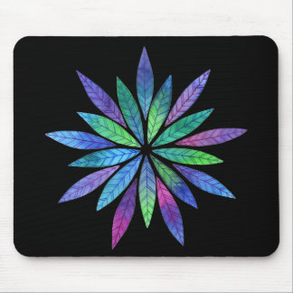Burst of Blue-Green Leaves Mouse Mat