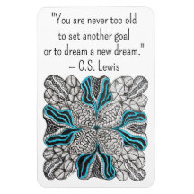 Burst of Blue Hand-Drawn Doodle Magnet with Quote