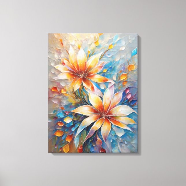 Burst of Colour: Abstract Floral Art Canvas Print (Front)
