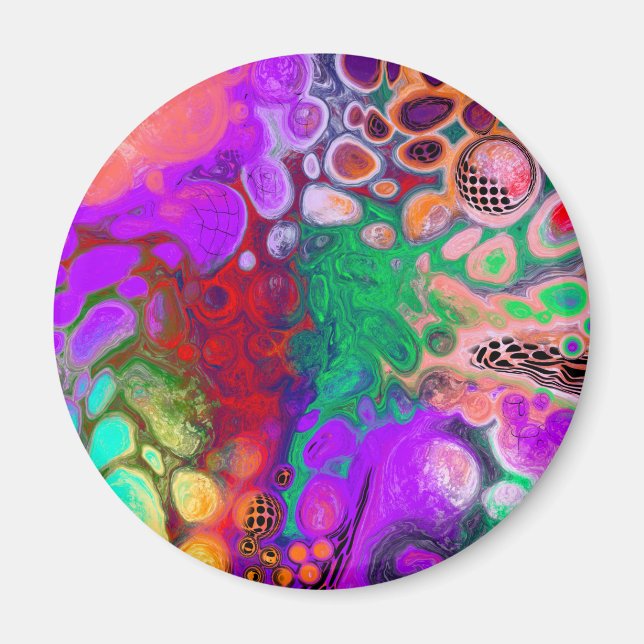 Burst of Colours Digital Fluid Art  Magnet (Front)