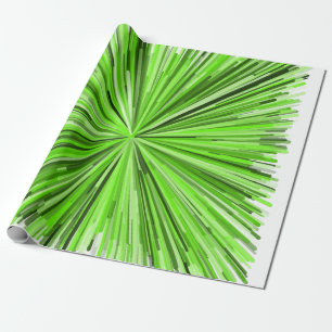 Burst of Green Lines Pattern Wrapping Paper