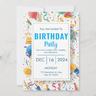 Burst of Joy Birthday Invitation