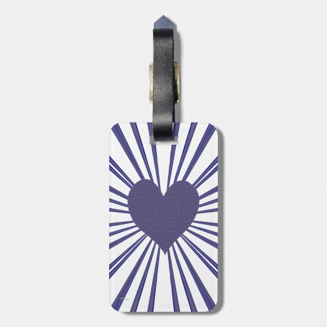 Burst Of Love (Purple) Luggage Tag (Back Vertical)