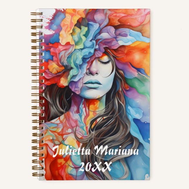 Burst of Smoke Custom name Notebook (Front)