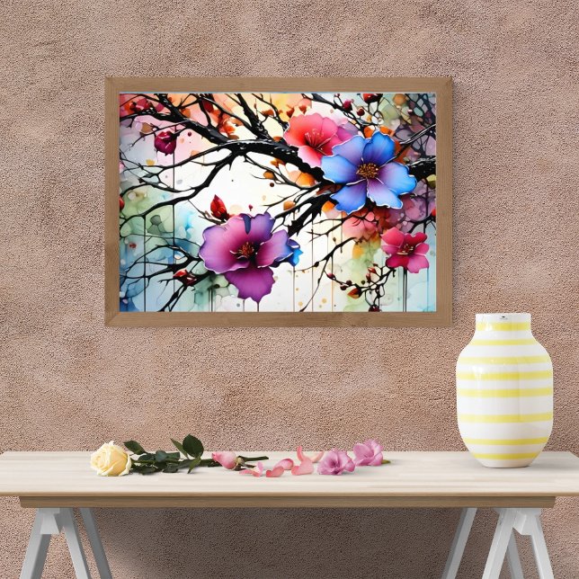 Burst of Spring: Floral Branch Painting Photo Print (Creator Uploaded)