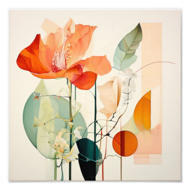 Burst of Sunshine: Abstract Floral Art Photo Print (Front)