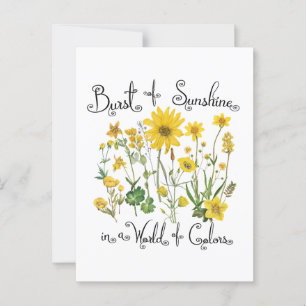 Burst of Sunshine in a World of Colours Postcard