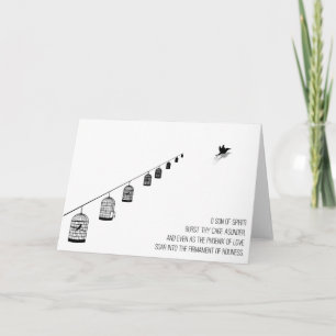 "Burst thy cage asunder" Baha'i card