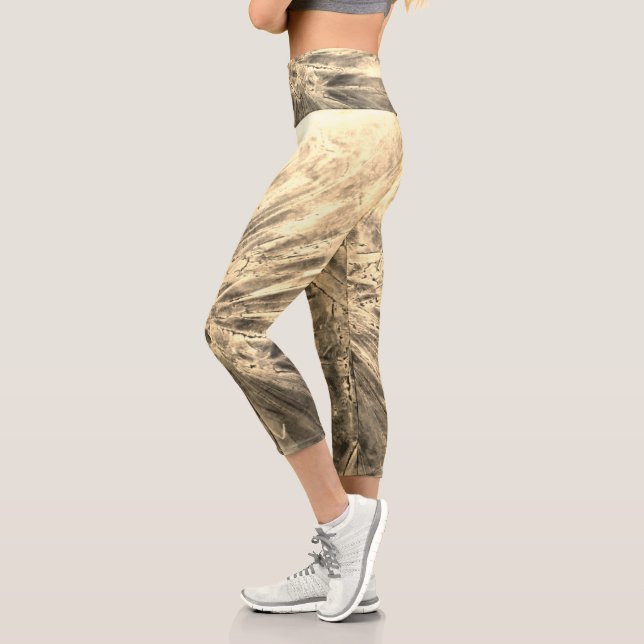 Burstful Gold Legging Capris for women (Left)