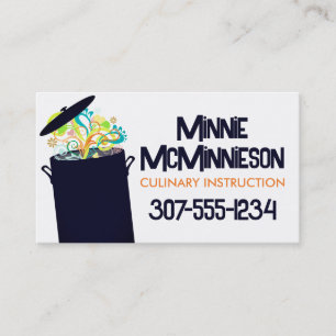 Bursting aromas cooking pot chef business cards