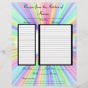 Bursting Colours Recipe page
