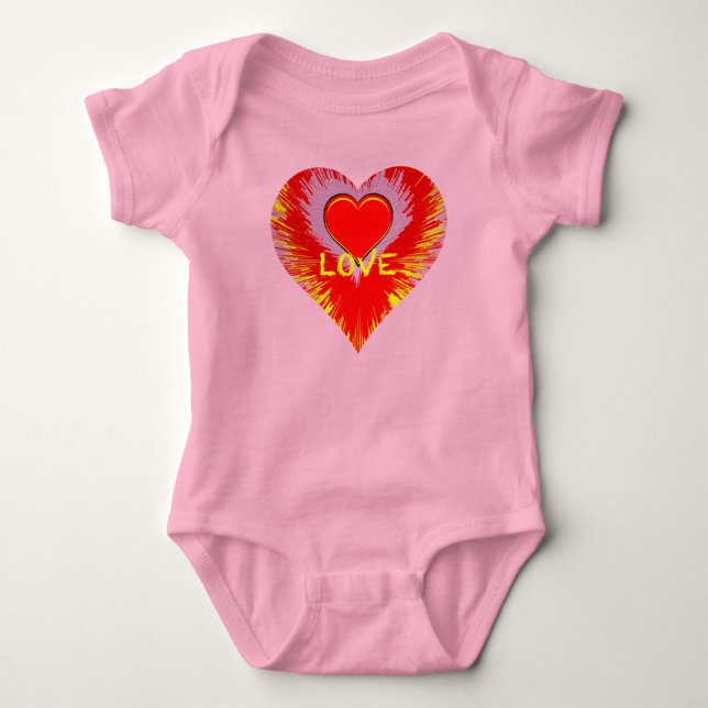 Bursting Heart Baby Bodysuit (Front)