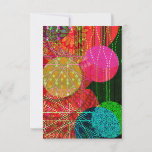 Bursting Patterns Circles Abstract Art Birthday Ca Invitation