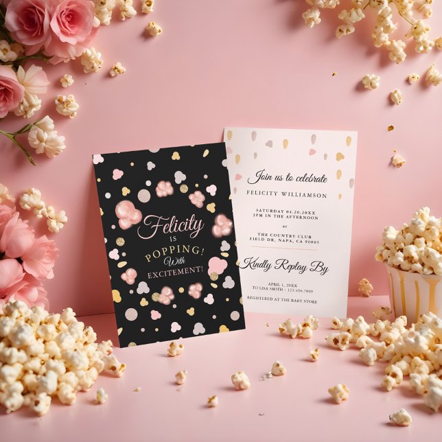 Bursting Popping Popcorn Baby Shower Invitation (Bursting Popping Popcorn Baby Shower Invitation)