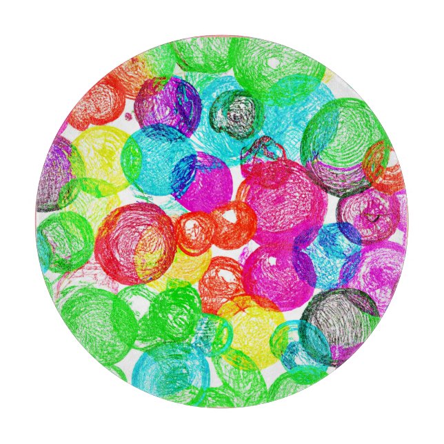 Bursting with Colour Abstract Pattern Cutting Board (Front)