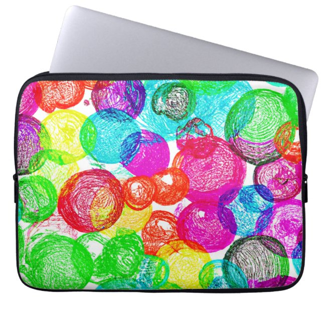 Bursting with Colour Abstract Pattern Laptop Sleeve (Front)