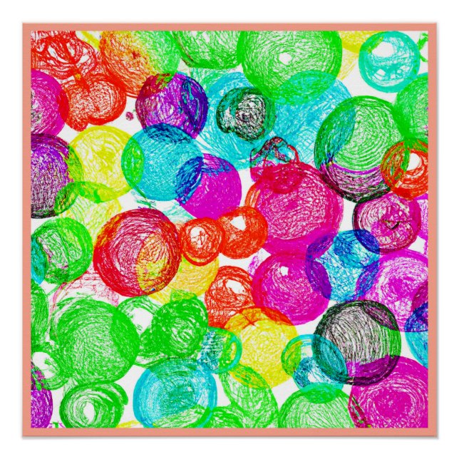 Bursting with Colour Abstract Pattern Poster (Front)