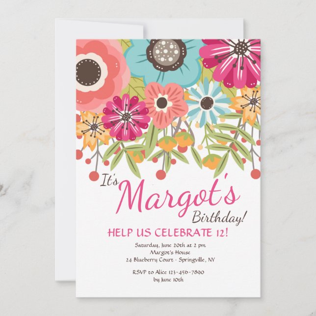 Bursting With Colour Invitation (Front)