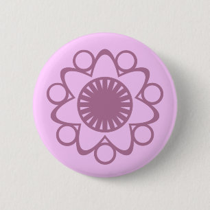 Bursting with Life Flower Button, Lavender 6 Cm Round Badge