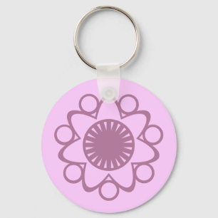 Bursting with Life Flower Keychain, Lavender Key Ring