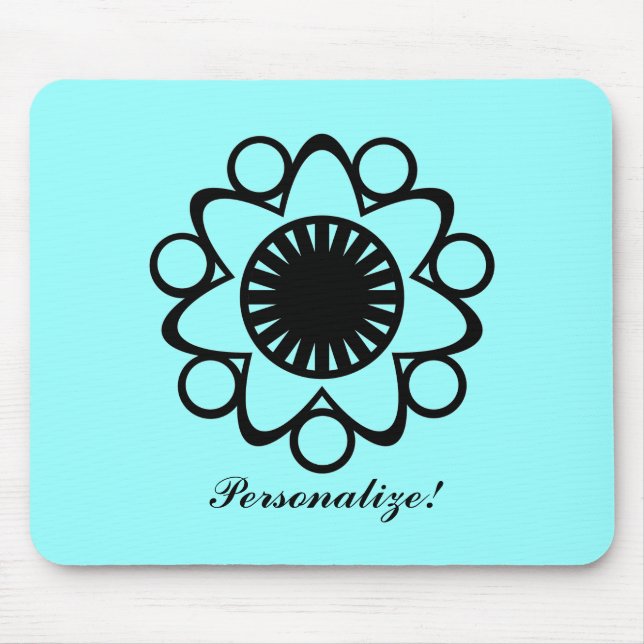 Bursting with Life Flower Mousepad, Black Mouse Mat (Front)