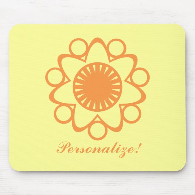 Bursting with Life Flower Mousepad, Orange Mouse Mat (Front)